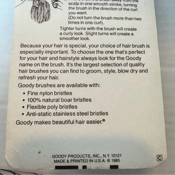 Vintage Goody Futura Round Hairbrush 1985 Comfor-Tip Bristles Red Tan Grip - Picture 14 of 14